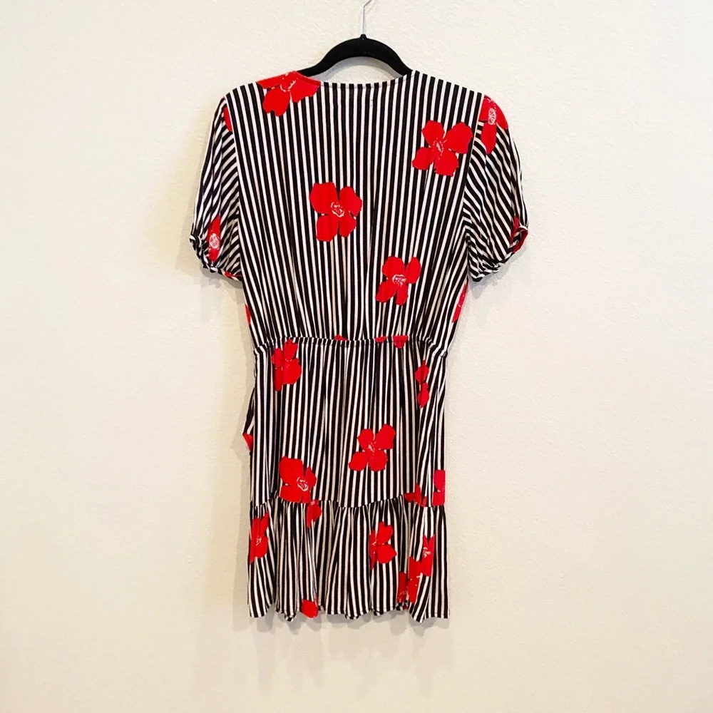 Madewell Ruffle Wrap Dress Candied Orchids 4 - Picture 10 of 11